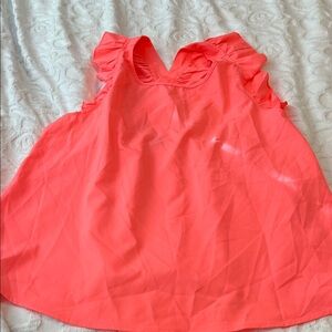 SHEIN Vibrant Coral Ruffle Blouse